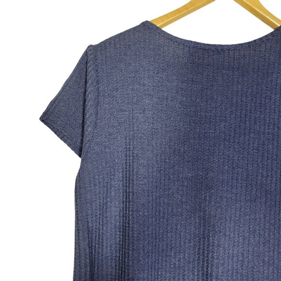 Fresh Produce Women's Long Line Waffle Texture Navy Tunic Blouse Size M - Picture 10 of 10